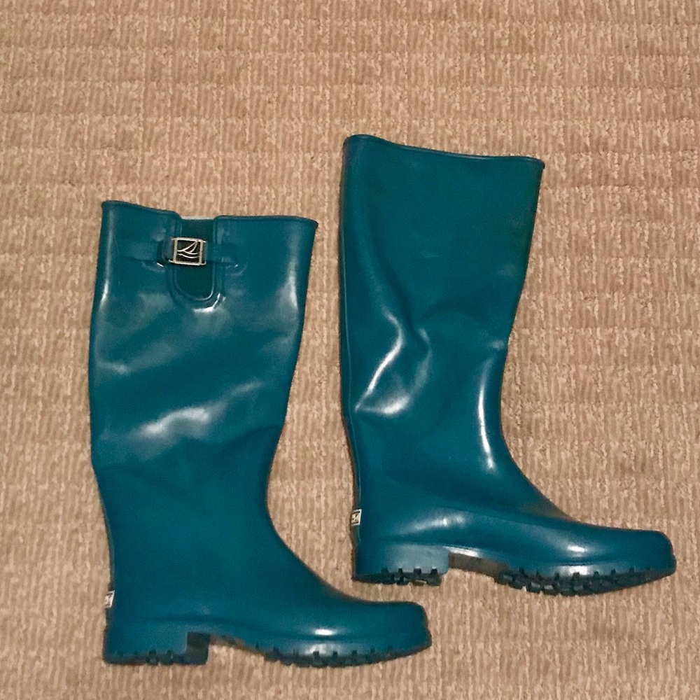 Teal Sperry Rain boots